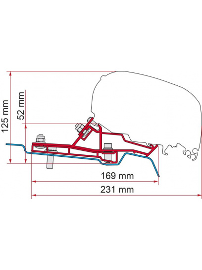 Adapter do markizy F80/F65 Ford Transit Van H2 L2 290 - Fiamma