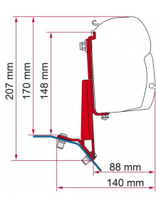 Adapter do markizy F45/F43 Kit Ford Custom Lift Roof RHD Deep Black - Fiamma