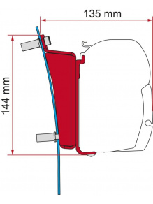 Adapter do markizy F45 Kit Ford Trsnsit H3 RHD - Fiamma