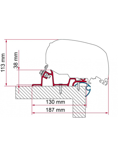 Adapter do markizy F80/F65 Caravan Standard 370 - Fiamma