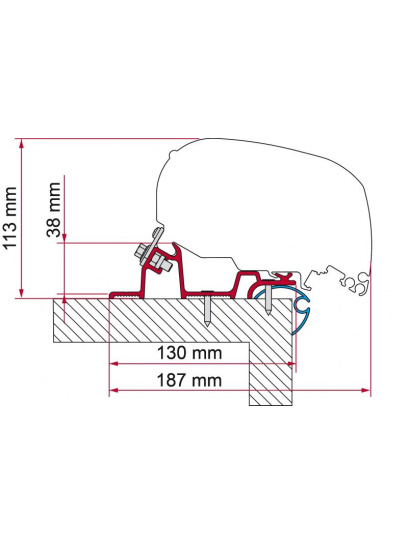 Adapter do markizy F80/F65 Caravan Standard 400 - Fiamma