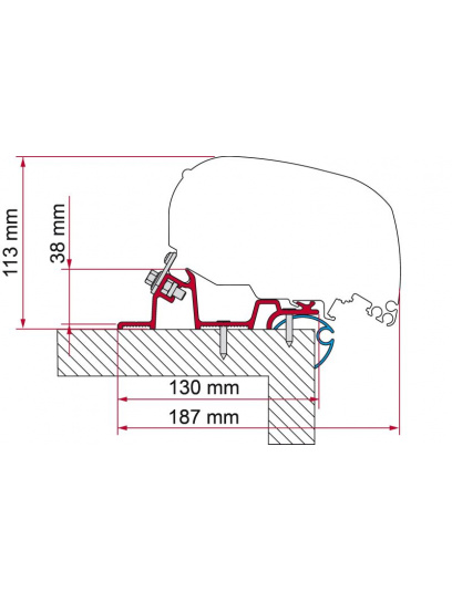 Adapter do markizy F80/F65 Caravan Standard 450 - Fiamma