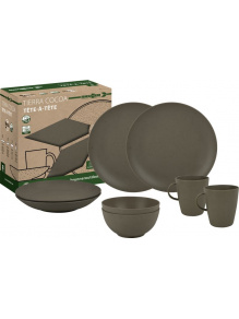 Zestaw obiadowy Set tête-à-tête PLA Tierra Cocoa - Brunner
