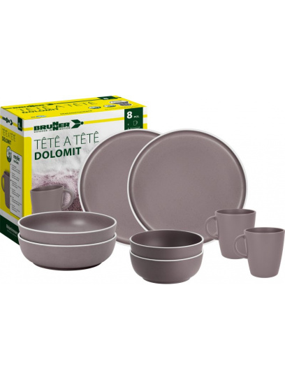 Zestaw obiadowy z melaminy Set tête-à-tête Dolomit Rose - Brunner