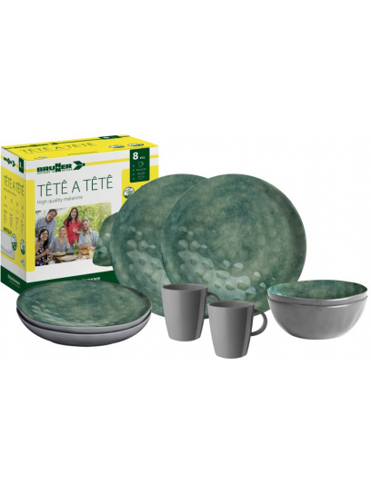 Zestaw obiadowy z melaminy tête-à-tête Venetian Sea Green - Brunner
