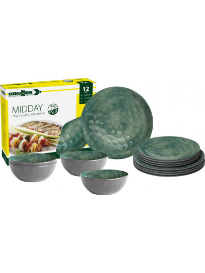 Zestaw obiadowy z melaminy Midday Venetian Sea Green - Brunner