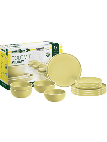 Zestaw obiadowy z melaminy Midday Dolomit Yellow - Brunner