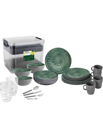 Zestaw obiadowy z melaminy All Inclusive VIP Venetian Sea Green - Brunner