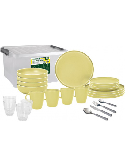 Zestaw obiadowy z melaminy All Inclusive Dolomit Yellow - Brunner