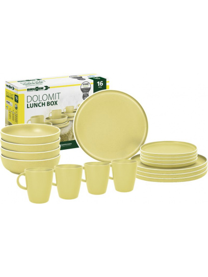 Zestaw obiadowy z melaminy Lunch Box Dolomit Yellow - Brunner