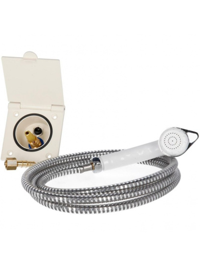 Zestaw prysznicowy gniazdo zewnętrzne z słuchawką i wężem - Reich