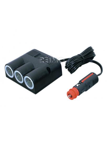 Potrójne gniazdo zasilania 12/24V z przewodem 2 m natynkowe - Fawo