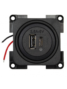 Podwójne gniazdo USB 12/24 V szary łupek - Fawo