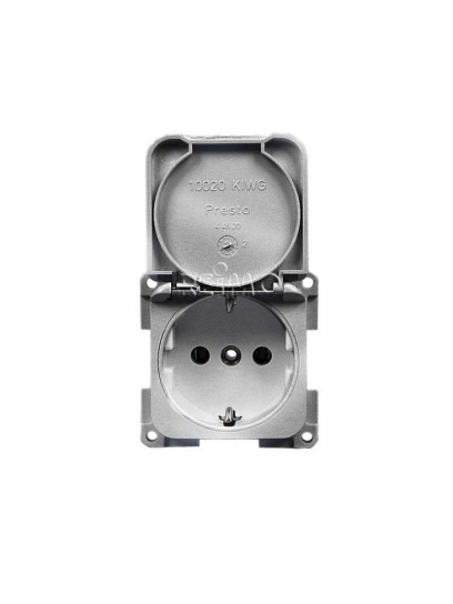 Gniazdo 230 V do zabudowy 60x60 mm srebrne - Fawo