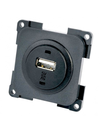 Gniazdo ładowania USB 1-drożne 5 V/3 A ciemnoszare - Fawo