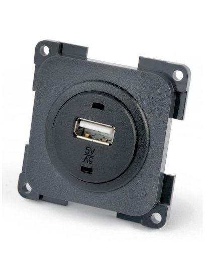 Gniazdo ładowania USB 1-drożne 5 V/3 A czarne - Fawo
