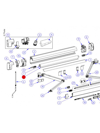 Poszycie markizy 5,00 m Mystic Grey do Omnistor 5200 - Thule