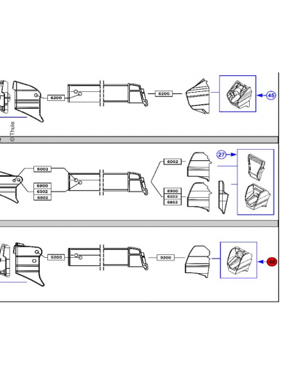 Wkładka prowadnicy do markiz Thule 9200, 2 szt - Thule