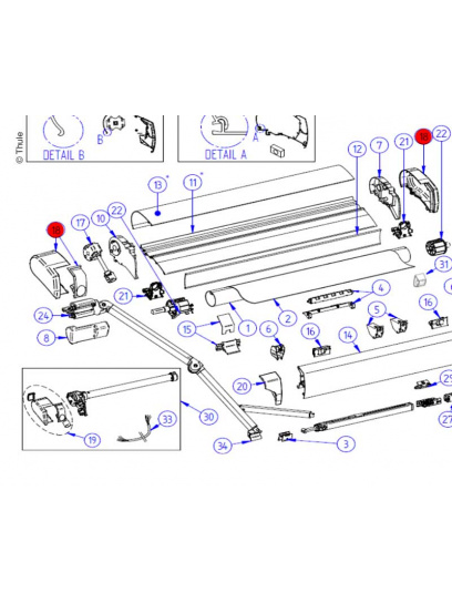 Zestaw zaślepek kasety markizy 9200 2 szt. - Thule