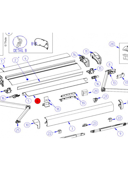Tkanina do markiz 6200, 2,60 m, Mystic Grey - Thule