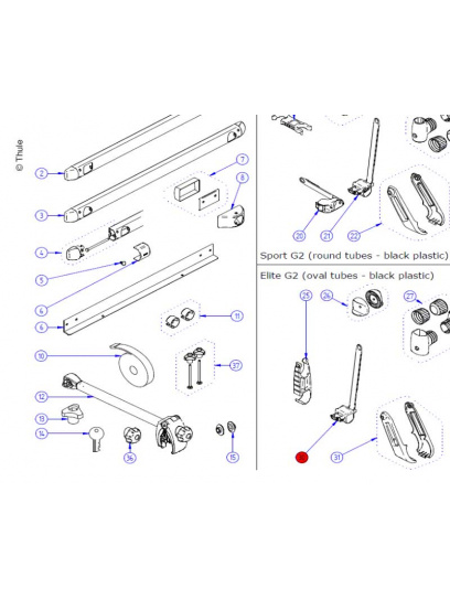 Zamki platformy owalne lewy+prawy - Thule