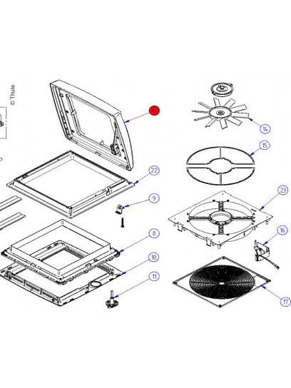 Osłona kopuły z elementem obsługi biała - Thule