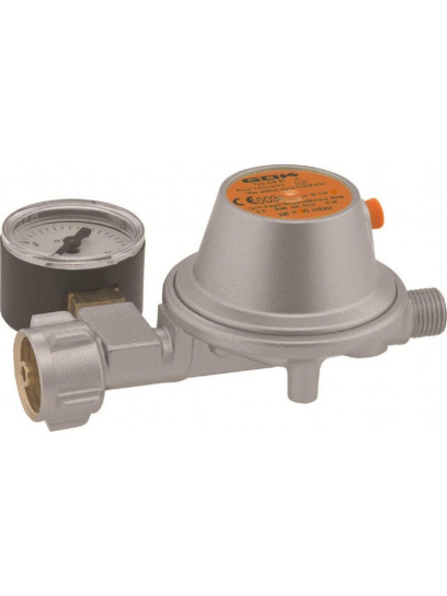 Reduktor gazowy z manometrem i zaworem bezpieczeństwa PRV EN61 1,5 kg/h 50 mbar G1/4 LH - Gok