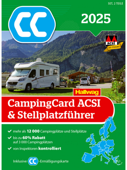 Książka przewodnik kempingowy ACSI 2025 jęz. niemiecki