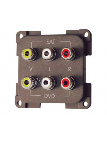 Moduł AV/Audio 6×RCA brązowy - CBE