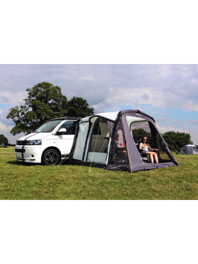 Dmuchany przedsionek do busa Movelite 2, 310×360 cm, wys. 180–220 lub 220–255 cm, 6000 mm, kedr 5/7 mm, grafit/kość słoniowa – Outdoor Revolution