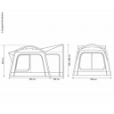 Namiot tylny do busa Movelite 1 Tail, 250×300 cm, śluza 140 cm, 6000 mm, 82×47×40 cm, 21,6 kg, antracyt/kość słoniowa – Outdoor Revolution