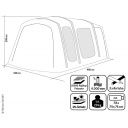 Dmuchany przedsionek do busa Movelite 3 Vario, 350×420 cm, wys. 180–240 lub 240–290 cm, 4000 mm, 250HD ripstop, 29,3 kg, grafit/kość słoniowa – Outdoor Revolution