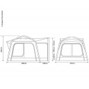 Przedsionek dmuchany do busa Movelite 1, wys. 180–255 cm, 300+100 (śluza) ×300×220 cm, w zestawie podłoga+pompka+odciągi+śledzie+pokrowiec, szary – Outdoor Revolution