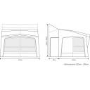 Markiza samochodowa drive-away Esprit Pro X 350M, 350×320 cm, wys. montażu 235–255 cm, 6000 mm, 20,8 kg, 85×44×44 cm, Pro 600HD, szary – Outdoor Revolution