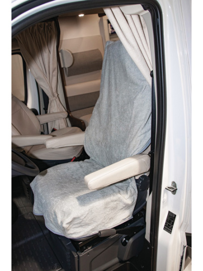 Pokrowiec frotte na fotel uniwersalny szary - Hindermann