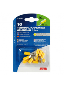 Końcówki oczkowe izolowane 2,5–6,0 mm² (żółte), 10 szt. - Lampa