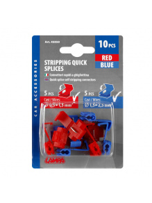 Złączki rozgałęźne elektryczne czerwone i niebieskie 10 szt. do instalacji 12 V - Lampa