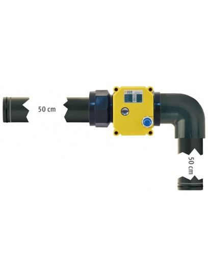 Zestaw elektrycznego zaworu kulowego 1" DN40 (2 x 0,5 m rury + kolanko 90° + przełącznik) - Lilie