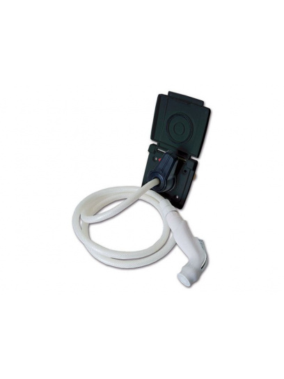 Prysznic zewnętrzny czarny + wąż prysznicowy 150 cm - Lilie