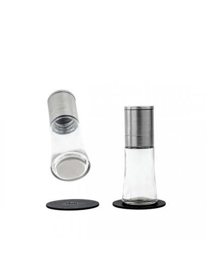 Magnetyczne młynki do przypraw 2 szt., srebrne – Silwy