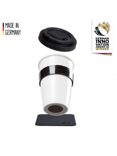 Magnetyczny kubek porcelanowy TO-GO 350 ml, biały – Silwy