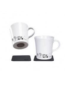 Porcelanowy kubek z uchwytem magnetycznym Camping 270 ml 2 szt. - Silwy
