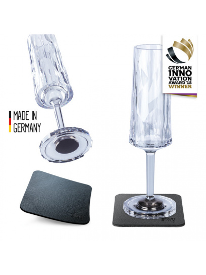 Magnetyczne szklanki plastikowe SEKT 0,15 l 2 szt., transparentne – Silwy