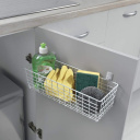 Kosz druciany wiszący 33x12x9 cm biały - Pandino