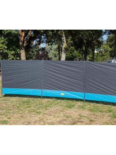 Parawan osłona przeciwwietrzna 3 elementy 500x140 cm szaro/niebieski