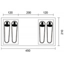 Namiot rodzinny Creastone Peak 4-osobowy, szary – RTent