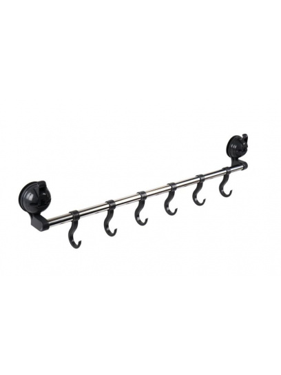 Listwa drążek wieszak z 6 haczykami na przyssawki max 6 kg