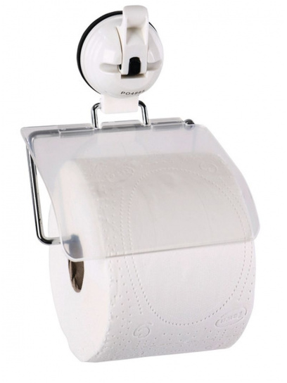 Uchwyt na papier toaletowy z przyssawką max 3 kg biały