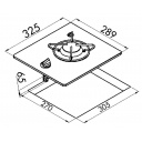 Płyta gazowa 1-palnikowa szklana czarna - Carbest