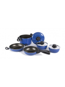 Zestaw naczyń ALU 9 el. niebieski - Camp4